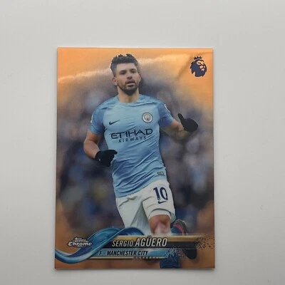 2018 Topps Chrome Premier League orange Refractor 18/25 Sergio Aguero  - Image 1 of 2