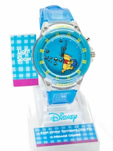 Collectible DISNEY LORUS WINNIE the POOH LIGHT SHOW PLASTIC BAND QUARTZ WATCH - Picture 1 of 4