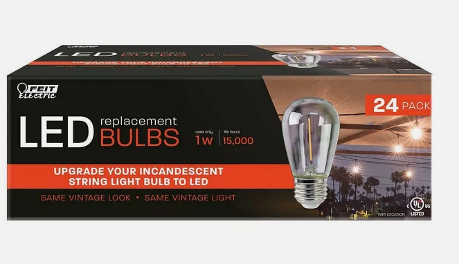 Feit Electric LED Replacement String Light Bulbs, 24-pack OPEN BOX - Image 1 of 3