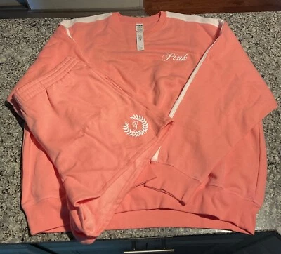 NUEVO Victoria's Secret Rosa Conjunto XXL Sudadera y XL Pantalones Cortos Rosa Pasión Foto 1 de 4
