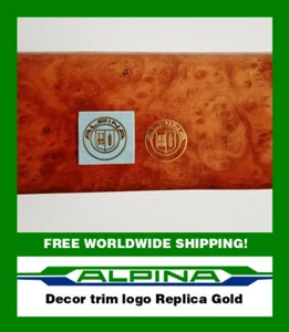 Logotipo de moldura de madera ALPINA dorado B3 B5 B6 B8 B10 B12 E36 E38 E39 E46 cupé descapotable - Imagen 1 de 10