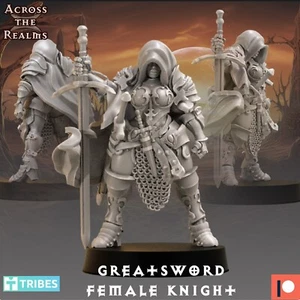 Greatsword Female Knight/TTRPG/Wargaming/Dungeons and Dragons/Across the Realm - Picture 1 of 1