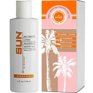Instant Self Tanning Lotion Medium Tan - 4oz Overnight Sunless Tanner - Picture 1 of 10