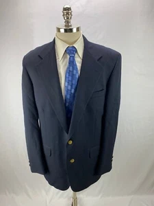 Oleg Cassini Men's Blue Wool Blazer Jacket 42L - Picture 1 of 6