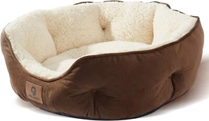 25x21'' Brown Medium Pets Bed For Puppy and Kitty Extra Soft & Machine Washable - Picture 1 of 7