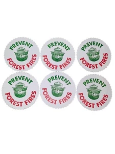 Sechs Vintage 1960er Smokey The Bear Papier Getränk Untersetzer verhindern Waldbrände - Bild 1 von 5