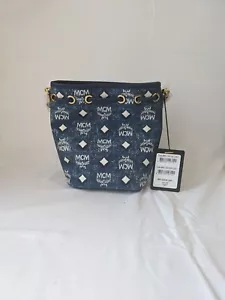 MCM Mini Dessau Kordelzug in Vintage Denim Jacquard in blau - Bild 1 von 2