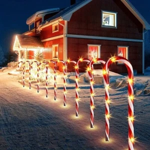Zuckerstange Weihnachtsdeko / 5 Stück Solar Candy Cane Lichter / Solarlampen - Bild 1 von 6