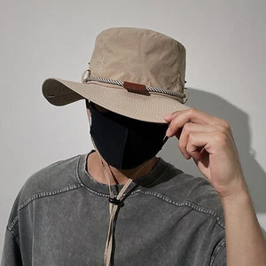 Basin Hat Foldable Sun Protection Women Men Wide Brim Mountaineering Hat Comfy - Picture 1 of 16