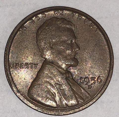 1956 D Lincoln Cent Error Coin Recessed Rim Error Wheat Penny Cover