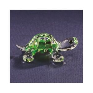 Nikos Sculpture Glass Figurine Handmade Blown Crystal Turtle Cute Animal Decor LIULI Paperweight Color : Green Crystal Sculpture,Clear,Colour:Clear 