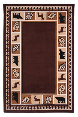 Alfombra rústica de cabaña Wildlife Bear Moose - 631 Foto 1 de 4