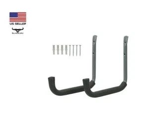 2 Pack 10" Padded Utility Garage Storage Hanger Hook + Mounting Screws & Anchors - Picture 1 of 12