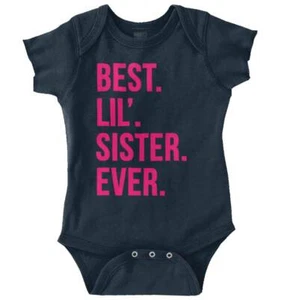 Best Little Sister Birth Announcement Gift Baby Girls Infant Romper Newborn - Picture 1 of 15