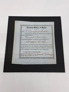 Antique 1862 Civil War soldier draft notice paper from Militia of Maine Union - Picture 1 of 2