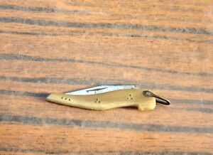 ANTIQUE VINTAGE SHOE SHAPED SMALL FOLDING KNIFE PENDANT FOR POCKET WATCH CHAIN