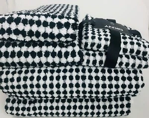 DKNY/UGG Home 7-teiliges Handtuchset schwarz & weiß kariert Neu mit Etikett - Bild 1 von 9