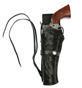 WESTERN FLORAL TOOLED LEATHER GUN HOLSTER SINGLE ACTION COWBOY REVOLVER CASE 