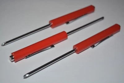 MINI  PHILLIPS SCREWDRIVER WITH MAGNET TOP & POCKET CLIP SAME AS SNAP-ON 3PC NEW - Image 1 of 4