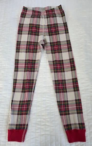 Used Girls Size 8/ 130 Hanna Andersson Christmas Plaid Pajama Bottoms Pants FLAW - Picture 1 of 9