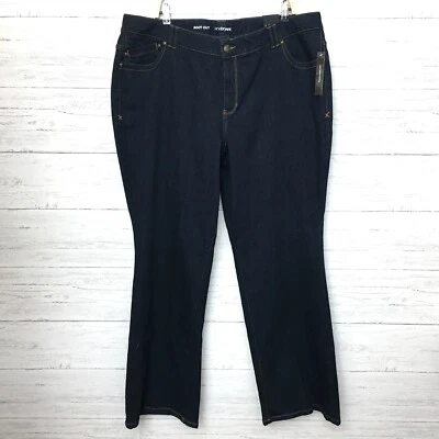 NUEVO Pantalones de mezclilla para mujer Lane Bryant Bootcut lavado oscuro elásticos talla 22T largo 34" Foto 1 de 4