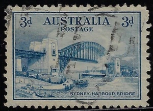Australia 1932 3d. Bridge used, SG 142/ Scott 131, blue, perf. 11.     (a4744a - Picture 1 of 2