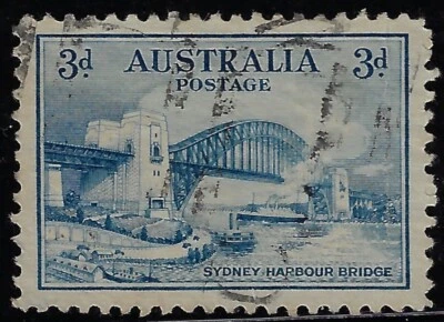 Australia 1932 3d. Bridge used, SG 142/ Scott 131, blue, perf. 11.     (a4744a - Image 1 of 2