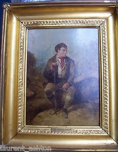 ERSKINE NICOL 1825-1904 ORIGINAL OIL PAINTING ON PANEL PORTRAIT OF A MAN AT REST - Picture 1 of 11