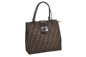 echt FENDI Zucca Vintage Handtasche Tasche Canvas Leder braun 1281N - Bild 1 von 10