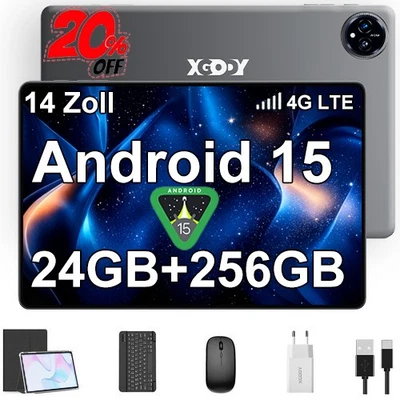 2025 Nueva Tablet 14 Pulgadas Android 15 24GB RAM+256GB 8000mAh 4G LTE 2SIM WlFl GPS - Imagen 1 de 4