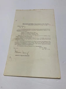 BÜRGERKRIEG HILTON KOPF SOUTH CAROLINA OFFIZIERSEINSATZ 1864 SGN GENERAL ORDER - Bild 1 von 8