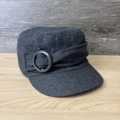 Sombrero D&Y Newsboy ajustado para mujer talla única gris mezcla de lana gorra cadete anillo hebilla Foto 1 de 4