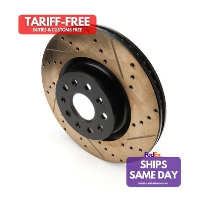 Stoptech 127.62150L, One Black Iron Sport Drilled/Slotted Br Ake Rotor Performan - Image 1 of 4