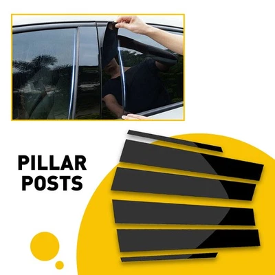 Juego de 6 piezas de postes brillantes cubierta de pilar de puerta para kit Toyota Corolla 2014-2018 Foto 1 de 4