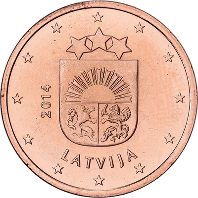 [#137857] Latvia, 5 Centimes, 2014, Copper Plated Steel, MS - Image 1 of 2
