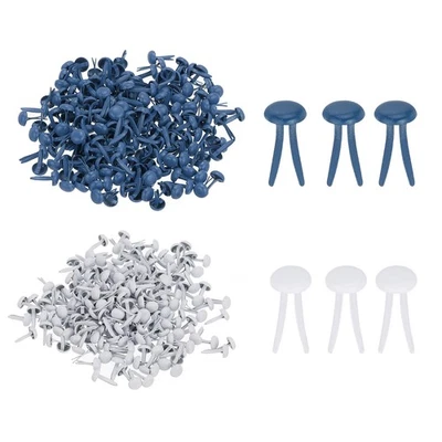 1000 PCS Paper Brass Fasteners Split Pins 5 x 9 Mm, Dark Blue/White Foto 1 de 4