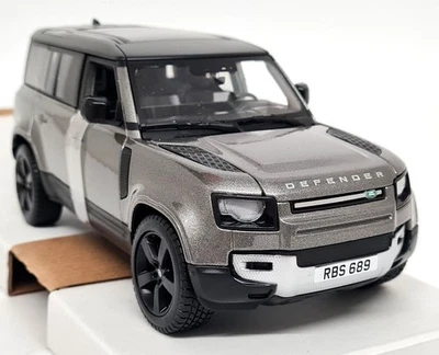 Coche modelo Burago 1/24 Land Rover Defender 110 2022 gris diecast escala Foto 1 de 4