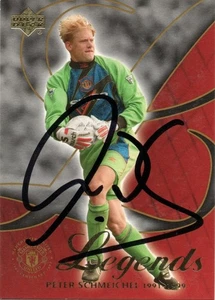 PETER SCHMEICHEL SIGNED MAN UNITED 'LEGENDS' UPPER DECK TRADING CARD+COA - Picture 1 of 1