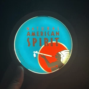 Natural American Spirit (NAS) Werbung Bar Schild Licht 5" rund ~ 2015 - Bild 1 von 7