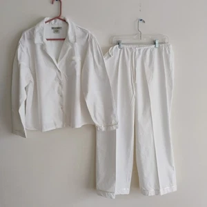 Pigiama Top Pantaloni Vintage Laura Ashley Cotone Ricamato Floreale Set XL - Foto 1 di 24