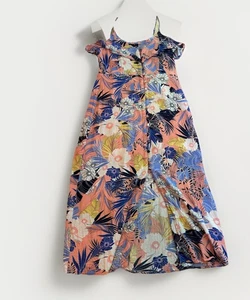 Anthropologie Sanctuary M Pink Midi Dress Floral Beach Vacation Buttons - Picture 1 of 10