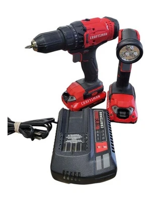 CRAFTSMAN CMCD700/CMCL020 20V Cordless Drill and Impact Driver Kit ( (PPG007074) - Image 1 of 4