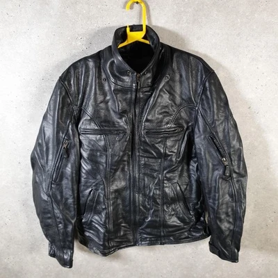 Vintage X Element Genuine Leather Biker Jacket Mens Black Large USA - Image 1 of 4