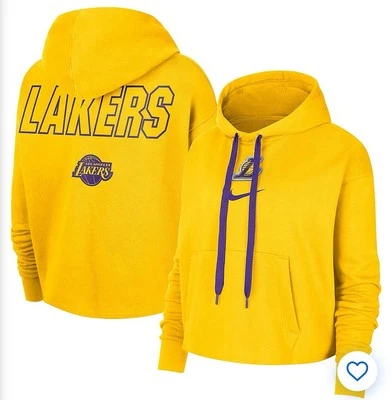 Sudadera con capucha recortada Nike Los Angeles Lakers Courtside nueva con etiquetas XS  Foto 1 de 4