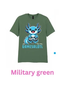 Gamer Axolotl T Shirt S/M/L/XL/XXL In Various Colours - Picture 1 of 7