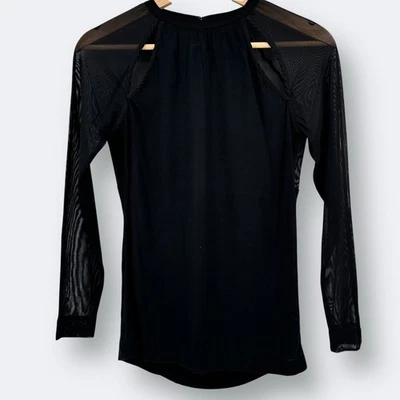 Camisa Allsaints Negra Malla Manga Larga Espalda Abierta Mujer Talla 4 Foto 1 de 4