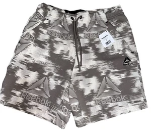 Reebok Mens Credential Knit Short -Driftwood Print- Medium - Zip Pocket - New - Picture 1 of 6