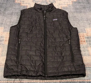 Chaleco Patagonia Nano Puff Para Hombre XL Negro Puffer Primaloft Cremallera Completa - Imagen 1 de 2