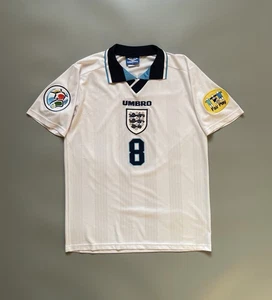 Maglia calcio vintage Umbro Gascoigne Gazza 8 Inghilterra Euro 1996 taglia M - Foto 1 di 14