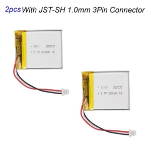 2 pcs 3.7V 300mAh 1.11Wh Li-ion Battery 303035 JST-SH 1.0mm For GPS DashCamera - Picture 1 of 8